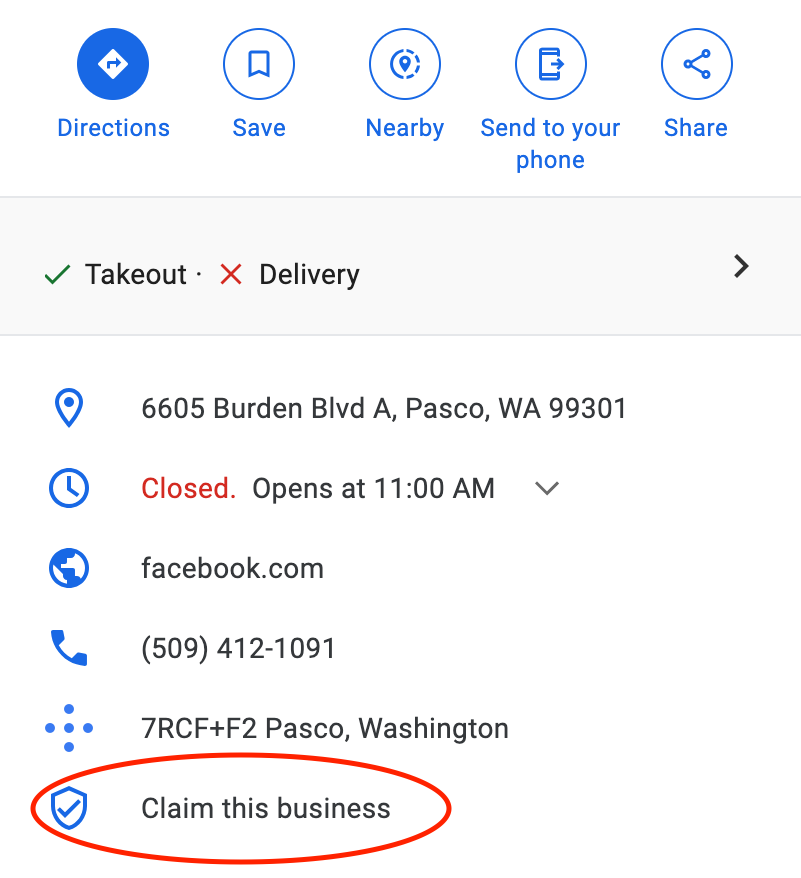 "example claim business on Google"